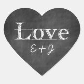 Chalkboard-Liebe Monogram-Herz-Umschlag Aufkleber (Vorderseite)