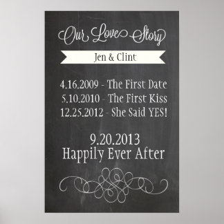 Chalkboard Liebe Story Poster