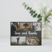 Chalkboard-Liebe und Dank fünf Hochzeitsslips Foto Postkarte (Stehend Vorderseite)