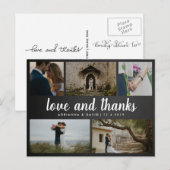 Chalkboard-Liebe und Dank fünf Hochzeitsslips Foto Postkarte (Vorne/Hinten)