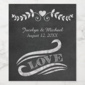 Chalkboard-Liebe Weinetikett (Einzelnes Label)