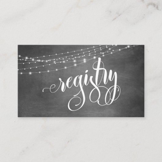 Chalkboard Light Strings Elaborate Bold Registry Begleitkarte (Vorderseite)