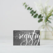 Chalkboard Light Strings Elaborate Bold Registry Begleitkarte (Stehend Vorderseite)