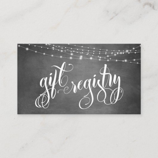 Chalkboard Light Strings Elaborate Gift Registry e Begleitkarte (Vorderseite)