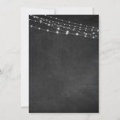 Chalkboard Light Strings Hochzeit Probe Dinner Einladung (Rückseite)