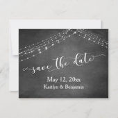 Chalkboard Light Strings Kalligraphie Save the Dat Save The Date (Vorderseite)
