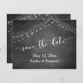 Chalkboard Light Strings Kalligraphie Save the Dat Save The Date (Vorne/Hinten)