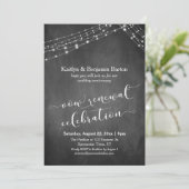 Chalkboard Light Strings Renewal Celebration Einladung (Stehend Vorderseite)
