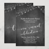 Chalkboard Light Strings Renewal Celebration Einladung (Vorne/Hinten)