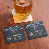 Chalkboard Lights 50 Jahre Jubiläum Gönnen Unterse Rechteckiger Pappuntersetzer