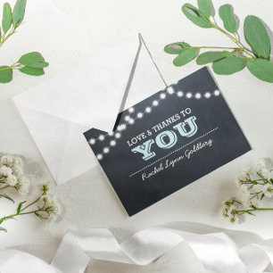 Chalkboard Lights Aqua Bat Mitzvah Vielen Dank Hin Dankeskarte