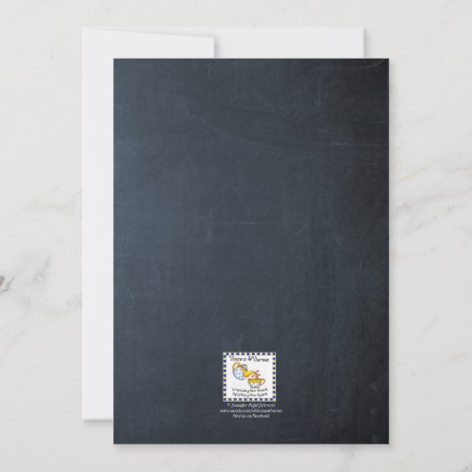 Chalkboard Lights Aqua Housewärming Einladungen (Rückseite)