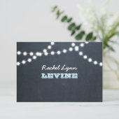 Chalkboard Lights Aqua Note Card Einladung (Stehend Vorderseite)