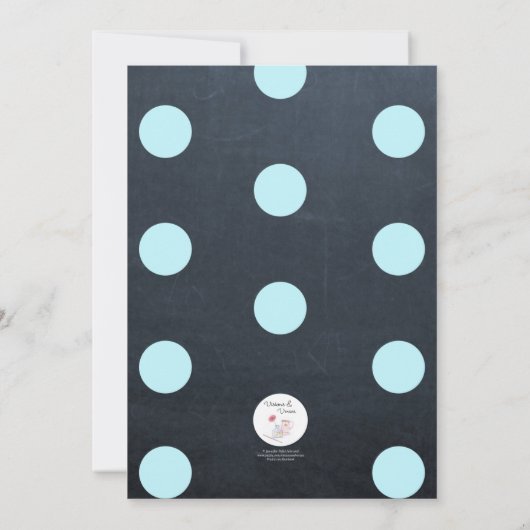 Chalkboard Lights Aqua Quinceñera Einladung (Rückseite)