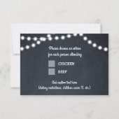 Chalkboard Lights Aquamarin Bat Mitzvah Entree UAW RSVP Karte (Rückseite)