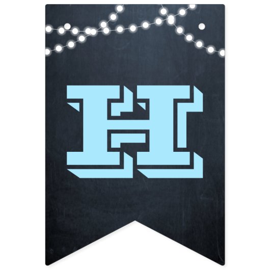 Chalkboard Lights Blue All Ocassion Custom Banner (Zweite Fahne)