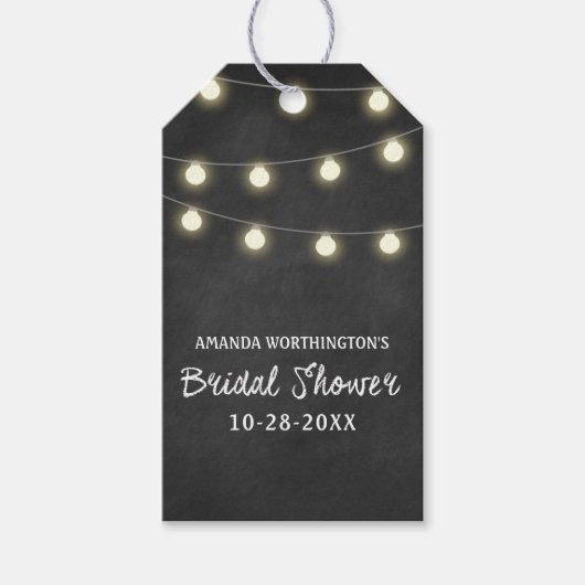 Chalkboard + Lights Brautparty Gefallen Geschenket Geschenkanhänger (Vorderseite)