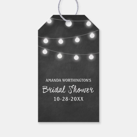 Chalkboard + Lights Brautparty Gefallen Geschenket Geschenkanhänger (Vorderseite)