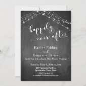 Chalkboard Lights Calligraphie glücklich immer nac Einladung (Vorderseite)