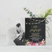 Chalkboard & Lights Foto 50. Hochzeitstag Einladung (Stehend Vorderseite)