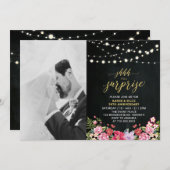 Chalkboard & Lights Foto 50. Hochzeitstag Einladung (Vorne/Hinten)