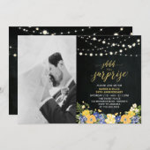 Chalkboard & Lights Foto 50. Hochzeitstag Einladung (Vorne/Hinten)