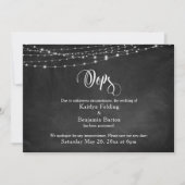 Chalkboard & Lights Hochzeitsnacht Spaß "Oops" Einladung (Vorderseite)