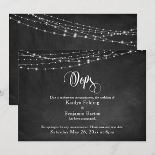 Chalkboard & Lights Hochzeitsnacht Spaß "Oops" Einladung