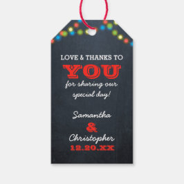 Chalkboard Lights Holiday Wedding Vielen Dank Geschenkanhänger