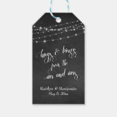 Chalkboard Lights Hugs & Kisses von Mr. und Mrs. Geschenkanhänger (Vorderseite)