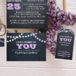 Chalkboard Lights Lilac Bat Mitzvah Vielen Dank Geschenkanhänger<br><div class="desc">Schicken Sie Ihren Gästen ein Lächeln mit diesen Dankeschön-Tags,  die an ein Gastgeschenk gebunden sind. Jede Textzeile ist vollständig anpassbar.</div>