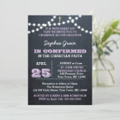 Chalkboard Lights Lilac-Bestätigung Einladung (Stehend Vorderseite)