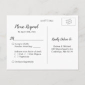 Chalkboard Lights Mason Jar Floral Wedding RSVP Einladungspostkarte (Rückseite)