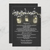 Chalkboard Lights Mason Jars Hochzeitsinformatione Begleitkarte (Vorne/Hinten)