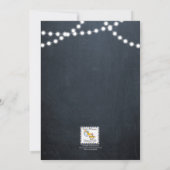 Chalkboard Lights Red Wedding Brautparty Einladung (Rückseite)