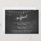 Chalkboard & Lights Verspätete Hochzeitsankündigun Einladung (Vorderseite)