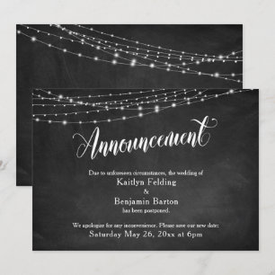 Chalkboard & Lights Verspätete Hochzeitsankündigun Einladung