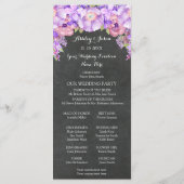 Chalkboard Lila Lavendel Floral Wedding Programm (Rückseite)