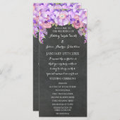 Chalkboard Lila Lavendel Floral Wedding Programm (Vorne/Hinten)
