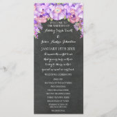 Chalkboard Lila Lavendel Floral Wedding Programm (Vorderseite)