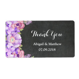 Chalkboard Lila Lavendel Floral Wedels Labels