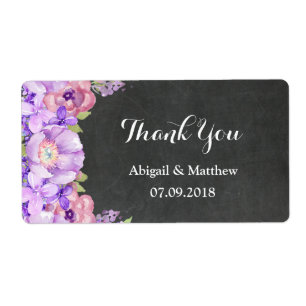 Chalkboard Lila Lavendel Floral Wedels Labels