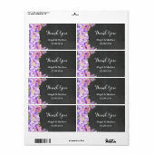Chalkboard Lila Lavendel Floral Wedels Labels (Vorne)