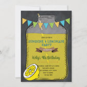 Chalkboard Limonade Grillen Picknick Party Einladung (Vorderseite)
