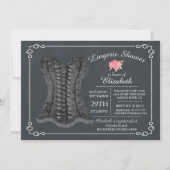 Chalkboard Lingerie Bridal Dusche Einladung (Vorderseite)