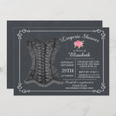 Chalkboard Lingerie Bridal Dusche Einladung (Vorne/Hinten)