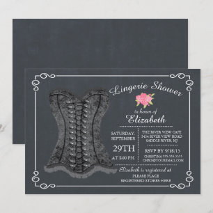 Chalkboard Lingerie Bridal Dusche Einladung