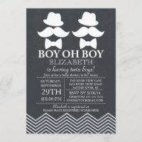 Chalkboard Little Man Mustache TWINS Kinderdusche