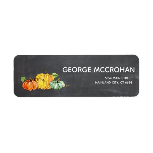 Chalkboard Little Pumpkin Halloween Rücksendeadres (Vorne)