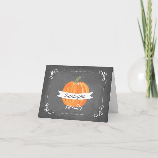 Chalkboard Little Pumpkin Vielen Dank Dankeskarte (Vorderseite)